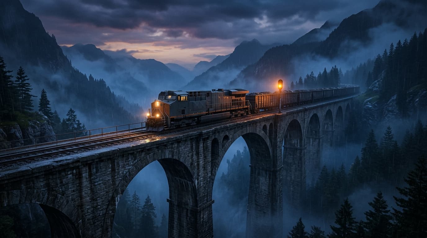 Train Game: Designing Atmospheric Rail Journeys & Alpine Viaduct Environments